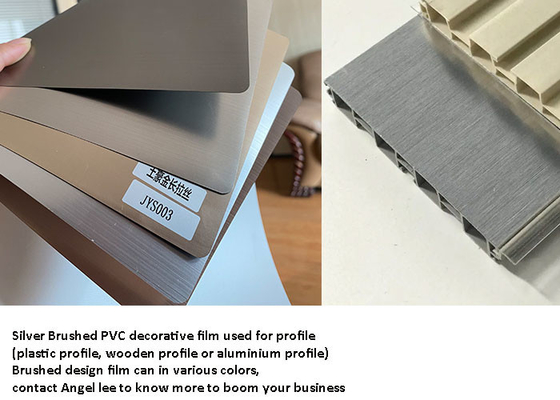 傷付くフレームのプロフィールの反のためのフィルムを包む金属銀製のブラシをかけられたポリ塩化ビニール