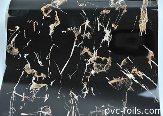 高光輝く黒色大理石粒 PVC装飾フィルム 2Dラミネーション用 防水